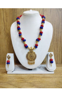 Cotton Balls With Golden Oxydize Charms Combine Fancy Jewellery (RAI10070)